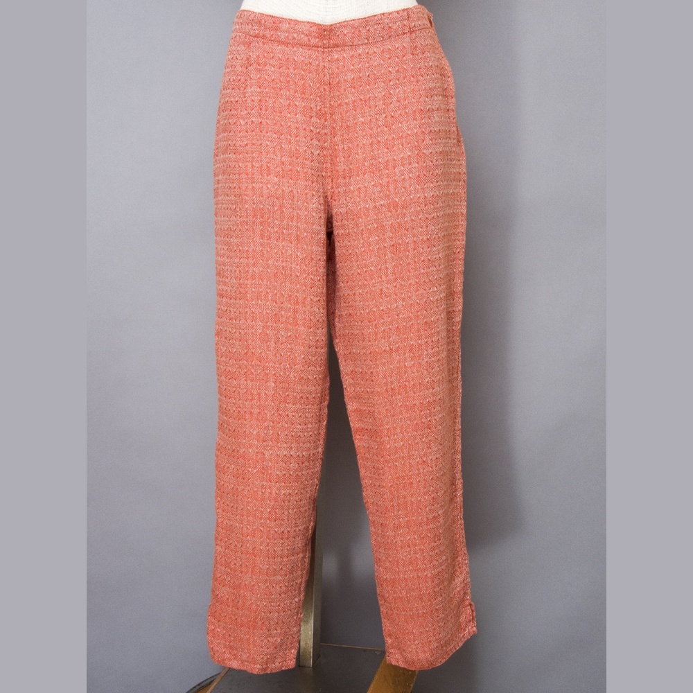 Flax linen pants orange copper NWOT small